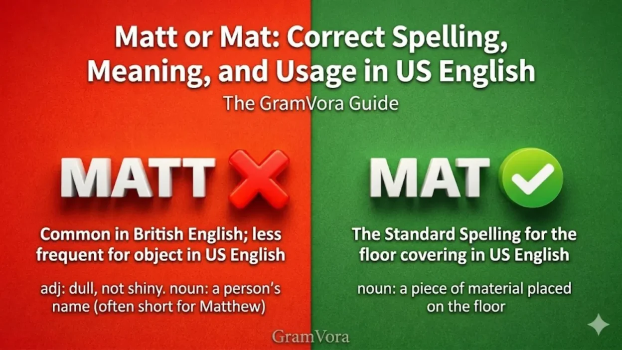 Matt or Mat: Correct Spelling, Meaning, and Usage in US English