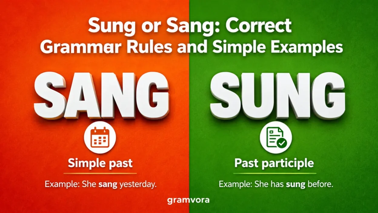 Sung or Sang: Correct Grammar Rules and Simple Examples