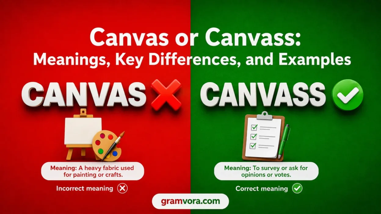 Canvas or Canvass: Meanings, Key Differences, and Examples
