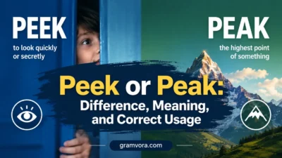 Peek or Peak: Difference, Meaning, and Correct Usage