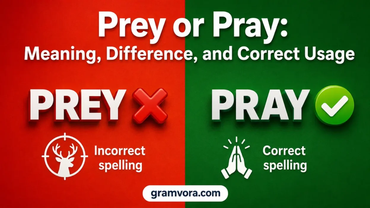 Prey or Pray: Meaning, Difference, and Correct Usage